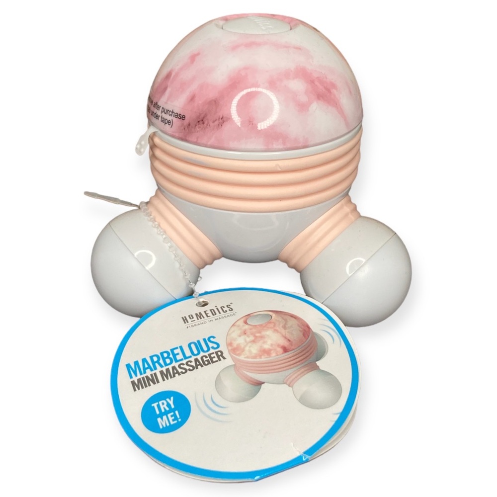 (11) HoMedics Marbleous Novelty Marble Portable Hand Held Mini Massager - Pink